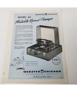 Webster Portable Amplifier Sales Brochure 1946 Model 66 Record Changer M... - $15.15