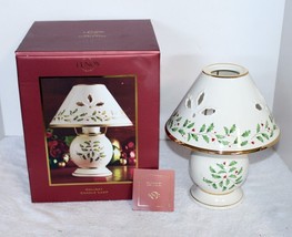 Lenox Holiday Candle Lamp # 6238737 ~ Holly Berry ~ Open Box + Paperwork - £48.24 GBP