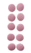 Pink and White Gingham Cloth Metal Button Lot of 10 Shank Style - £16.14 GBP