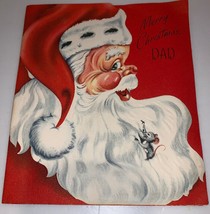 1953 MUNSON Masterpieces Ed Stearly Art Merry Christmas Dad Card Santa C... - £4.60 GBP