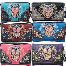 Owl Wallet Western Style Crossbody Wristlet Clutch Women Small Purse Col... - £22.81 GBP