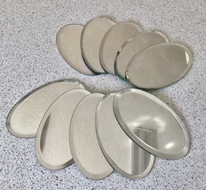 Set of 10 Five by Three Inch Oval Beveled Mirrors - $50.00