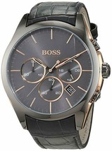 Hugo Boss Onyx 1513366 Men&#39;s Leather Chronograph Watch - £165.90 GBP