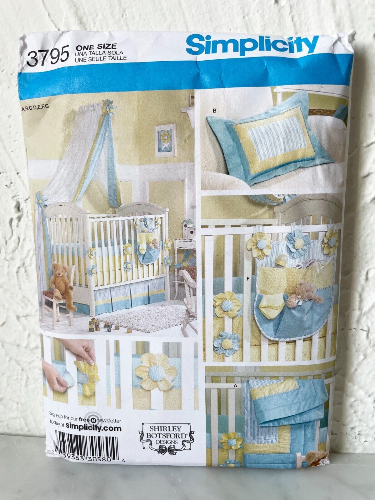 Simplicity Baby Nursery Quilt-Pillow-Sheet-Ruffle-Bumpers-Canopy Pattern #3795 - $9.45