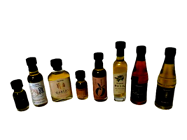 Assortment Of 8 Mini Bottles Infused Olive Oil Herbs Flavors New Sealed - £11.87 GBP
