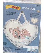 Paragon Needlecraft  Kit 0475 Embroidered Door Sign BAMBI Heart Do Not D... - $4.98