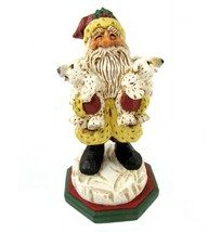 David Frykman Music Box Santa Holding Polar Bear Cubs xmas Figurine Vtg ... - $25.73