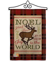 Cheer to Reindeer Burlap - Impressions Decorative Metal Wall Hanger Garden Flag  - £27.23 GBP