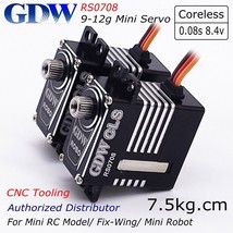 GDW RS0708 7.5kg 8.4v Coreless 0.08s High Speed Voltage Metal Gears 9g 12g Stand - £23.07 GBP