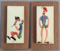 2 - Vintage  Pola Weizman Israel Types Art Plaques 1970s Signed - $150.00