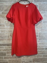 Eliza J Stretch Puff Sleeve Sheath Red Dress size 10 - £22.94 GBP