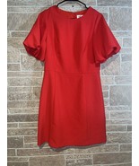 Eliza J Stretch Puff Sleeve Sheath Red Dress size 10 - £22.61 GBP