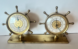 Vintage Brass Swift &amp; Anderson Nautical Ships Wheel Weather Station - $36.60