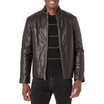 Cole Haan Men&#39;s Smooth Lamb Leather Jacket With Convertible Collar - £233.62 GBP