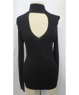 360 Italian Yarn Knit Women&#39;s Black  Cutout Neck Sweater Top L NWT MSRP ... - £89.74 GBP