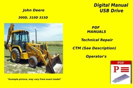 John Deere 300D 310D 315D Backhoe Loader Repair Technical &amp; Op. Manual P... - $33.16 CAD