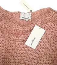 Anthropologie Heirloom Knit Sweater XS Pink Striped Sleeves NWT image 4