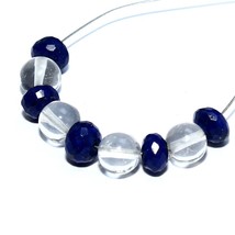 Crystal Quarz Lapis Lazuli Rondelle Beads Briolette Natural Loose Gemstone - $2.99