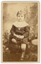 CIRCA 1800&#39;S CDV  Cute Little Girl Victorian Dress Steinman Philadelphia, PA - £7.41 GBP