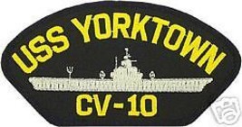 Navy Uss Yorktown CV-10 Black Military 4&quot; Ship Patch - £23.46 GBP
