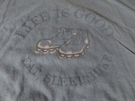 Life Is Good T Shirt Mens Size Large Blue Eat Sleep Hike Semi Fitted - $14.00