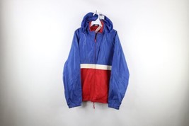 Vtg 90s Woolrich Mens Medium Distressed Color Block Hooded Windbreaker J... - £27.65 GBP