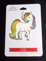 Hallmark Unicorn flat metal Christmas ornament on card 2021 NEW - £6.02 GBP