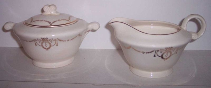 Edwin  Knowle Semi Vitreous Adams CREAMER  Sugar Bowl - $21.86