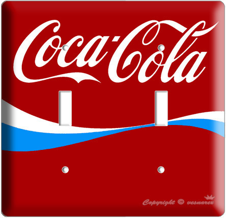 NEW COCA-COLA BLUE COKE DOUBLE LIGHT SWITCH COVER PLATE