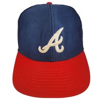 Vintage Rare Atlanta Braves MLB Blockhead Hat SINGED Snapback Trucker Hat - £18.52 GBP