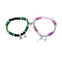 Wicked Elphaba Galinda Friendship Bracelets Rhinestone Silver Pink Green - $351.38 MXN