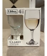 Vintage Libbey Claret Glass Wine Glasses Goblets 11.5 oz Box of 4 NEW - £21.45 GBP