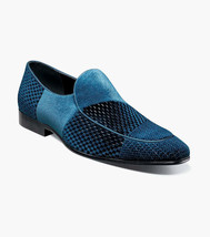 Stacy Adams Shapshaw Velour Moc Toe Slip On Shoes Teal 25642-444 - £64.14 GBP