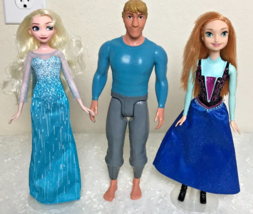 Disney Frozen Doll Set 2016 Hasbro Elsa 2012 Mattel Christoph and 2012 Anna - £24.44 GBP