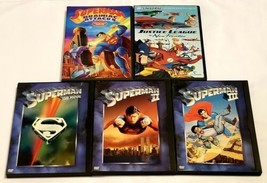 Superman Movie 1-3, Superman Brainiac Attacks &amp; Justice League New Frontier DVD - £11.21 GBP