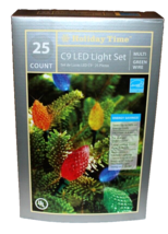 7 Lot Holiday Time 25 Count C9 Led Light Set Multi 62-345A Used Indoor 1 Season - £31.69 GBP