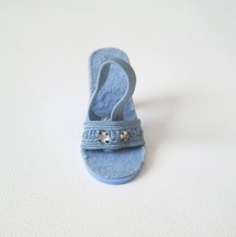 Vintage Dolshoe Single One Doll Shoe Blue Rhinestones 18-20&quot; Dolls Like ... - $14.82