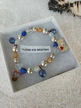 Charm Bracelet I love Ice Skating Skate Charms for Winter Snow Ice Skating - $27.72