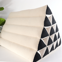 KA MON CHAN - Thai Triangle Cushion (White and Black) - £217.37 GBP