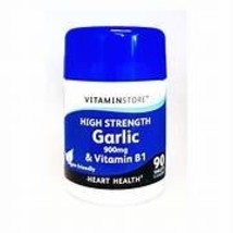 high strength Garlic 900mg and  Vitamin B1 tablets  90 vegan healthy heart - $252.28 MXN