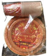 Happy Chinese new year paper cups and￼plates - $336.42 MXN