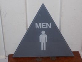Vintage Men Triangle Plastic Restroom Sign - $44.55
