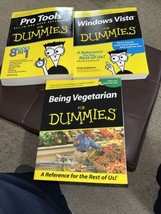 Lot Of 3 For Dummies Books Pro Tool Windows Vista &amp; Vegetarian - $8.91