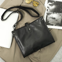 Men&#39;s Shoulder Bag Soft Leather Crossbody Bag Official Document Bag Flow - £39.09 GBP