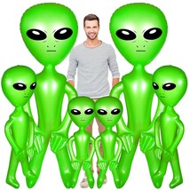 6 Pcs Blow Up Alien Inflatable Balloons Alien Birthday Party Decorations... - $57.99