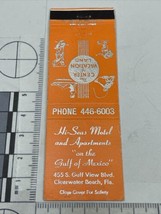 Front Strike Matchbook Cover Hi•Seas Motel &amp; Apartments Clearwater Beach, FL gmg - £9.78 GBP