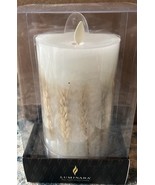 New Luminara Embed Wheat Inclusion Flameless Flickering Timer Candle Pil... - $727.47 MXN