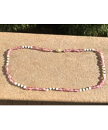 14k Pink Topaz Pearl and Hematite Bead Necklace - £71.01 GBP