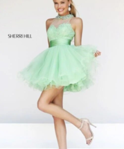 Authentic SHERRI HILL Black 12 Short Gown Formal Prom Homecoming Dress 2... - $228.73