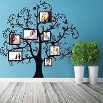 ( 94&#39;&#39; x 93&#39;&#39;) Vinyl Wall Decal Tree with Picture Frames, Flowers &amp; Butterflies  - £162.57 GBP